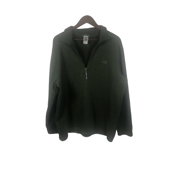The North Face Jacket Mens XL Green 1/4 Zip Pullover Lightweight Fleece warm - Picture 1 of 8